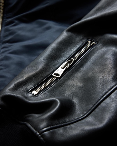 Myler Leather Sleeve Bomber