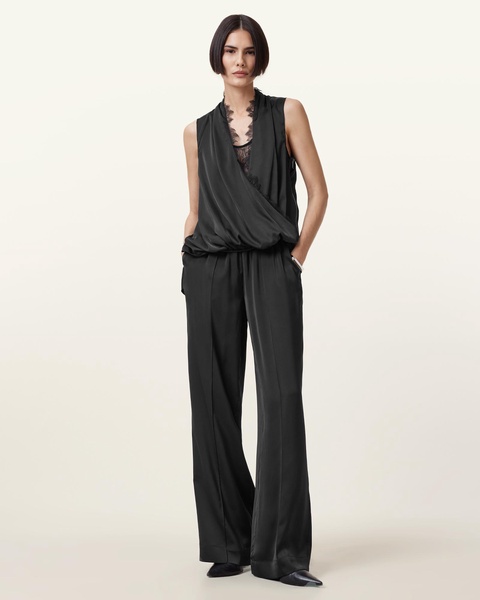 Abi Lace Trim Draped Top