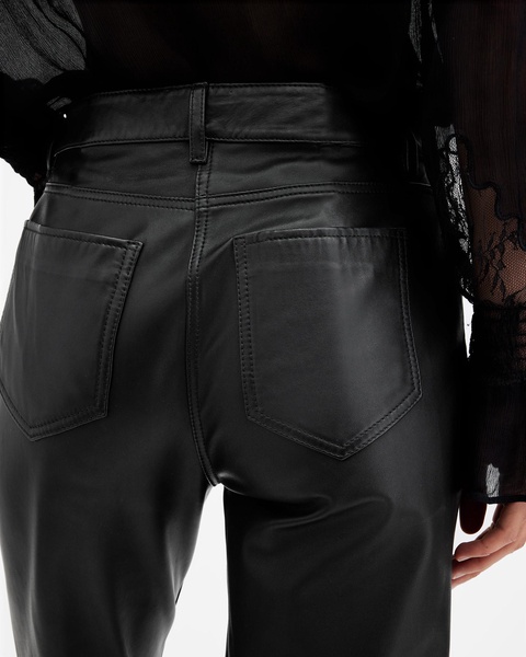 Saige Straight Fit Leather Pants