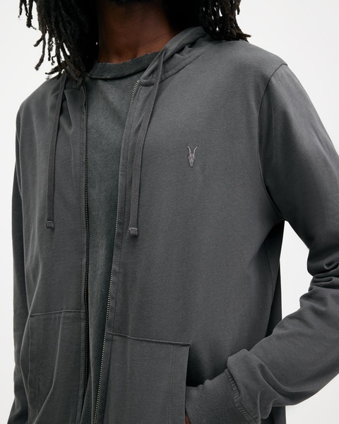 Brace Zip Up Brushed Cotton Hoodie
