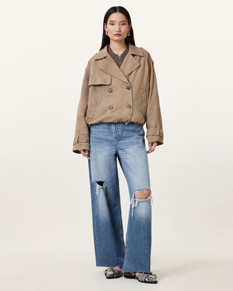 Reya Cropped Suede Mac
