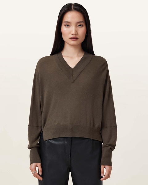 Julieana V Neck Wool Sweater