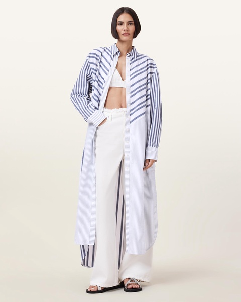 Shannon Striped Shirt Maxi Dress