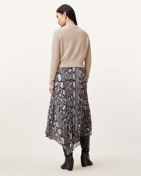 Donatella 2-In-1 Snake Print Midi Dress