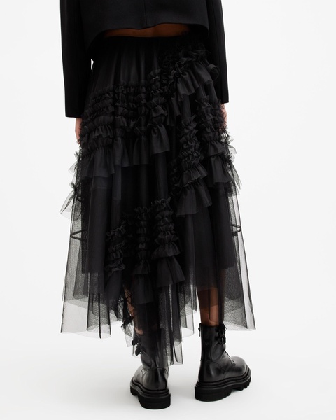 Jen Tulle Asymmetric Maxi Skirt