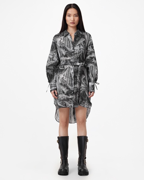 Leyla Silk Linen Blend Shirt Dress