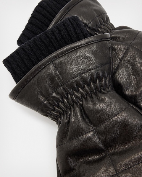 Andra Leather Puffer Mittens