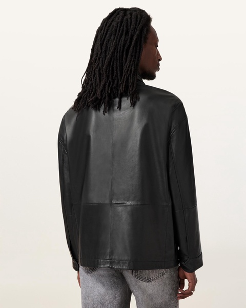 Halton Funnel Collar Leather Jacket