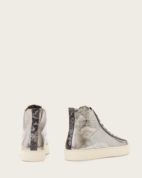 Tana Metallic Leather High Top Trainers