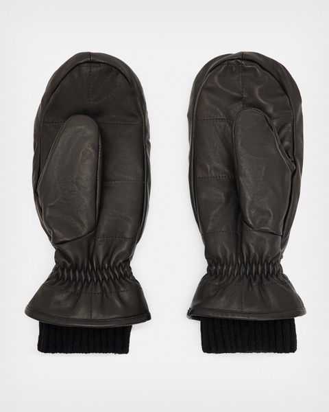 Andra Leather Puffer Mittens