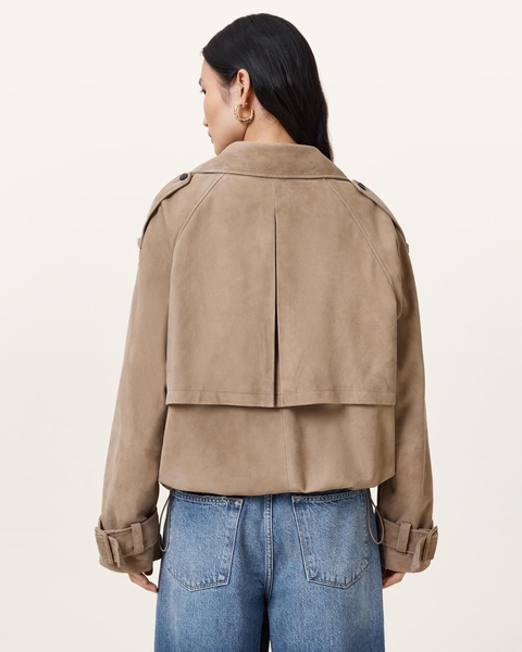 Reya Cropped Suede Mac