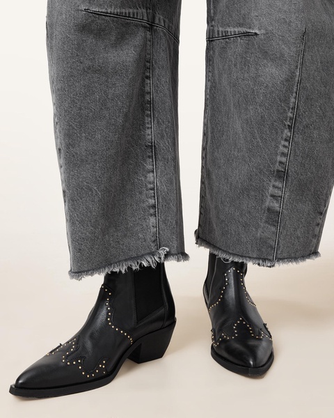 Denver Studded Leather Western Boots