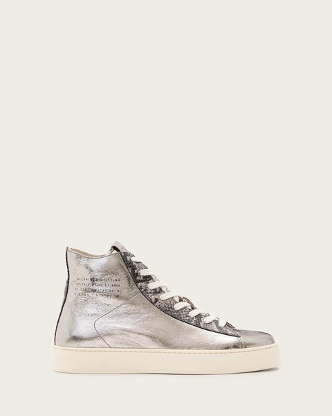 Tana Metallic Leather High Top Trainers