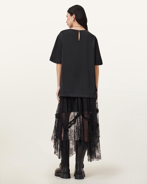 Jose Tiered Lace Midi Skirt