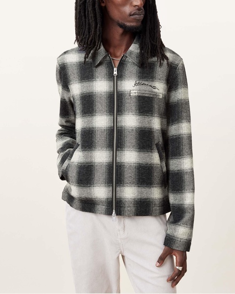 Ellis Checked Embroidered Zip Up Jacket
