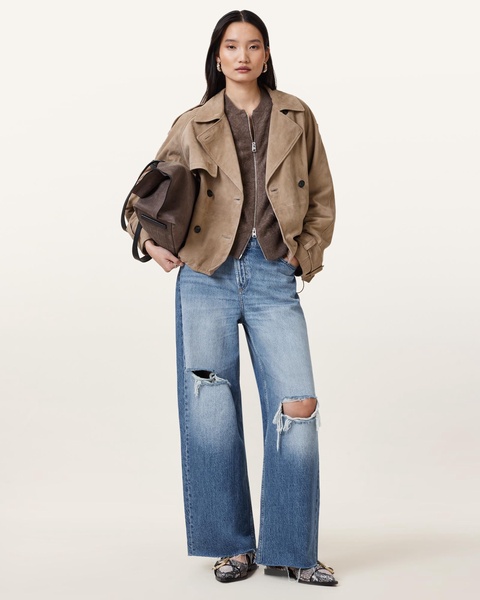 Reya Cropped Suede Mac