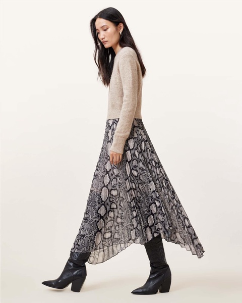 Donatella 2-In-1 Snake Print Midi Dress
