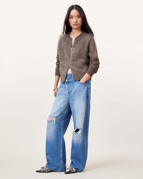 Rebel Zip Up Cashmere Cardigan