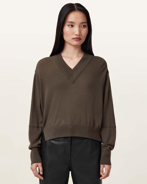 Julieana V Neck Wool Sweater