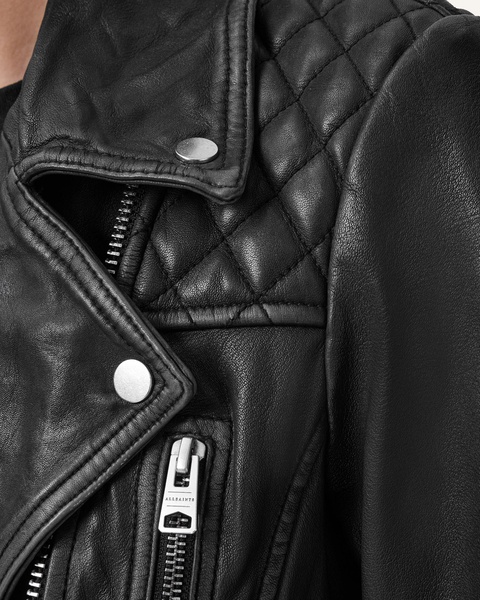 Cargo Distressed Leather Biker Jacket
