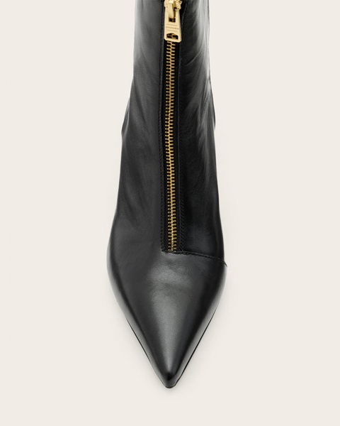 Natasha Pointed Zip Up Leather Boots