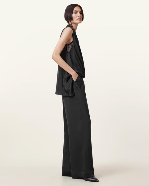 Abi Lace Trim Draped Top