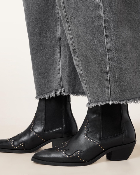 Denver Studded Leather Western Boots