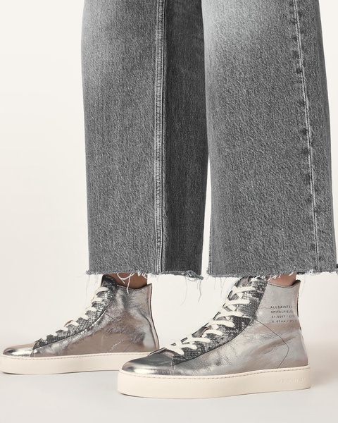 Tana Metallic Leather High Top Trainers