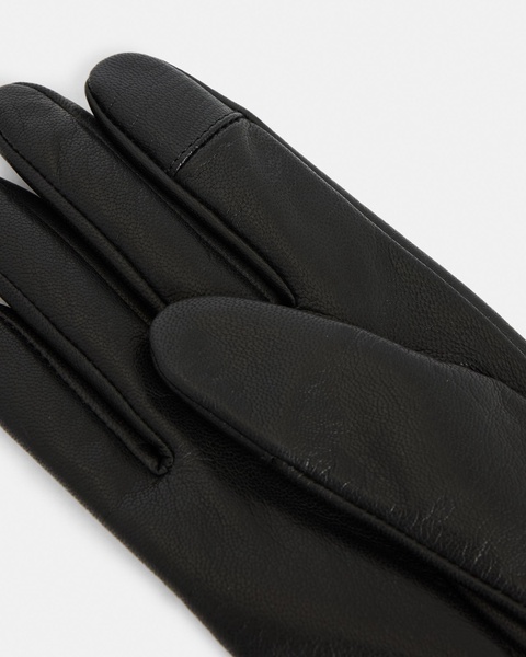 Sasha Leather Faux Shearling Trim Gloves
