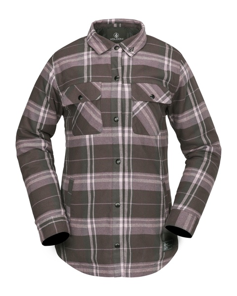 Volcom Women's Flannel Snowboard Ski Winter Hooded Shirt Jacket