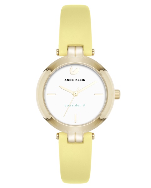 Anne Klein Women's Sustainable Leather Strap Watch, AK/5150