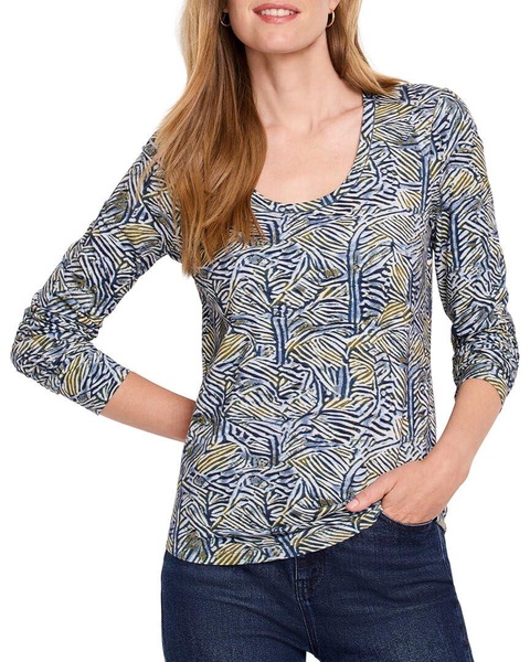 NIC+ZOE Women's Sketched Lines Long Sleeve Scoop Neck Tee