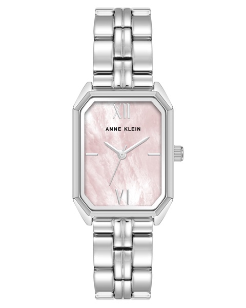 Women's Quartz Pink and Silver-Tone Octagonal Metal Alloy Bracelet Watch, 24mm