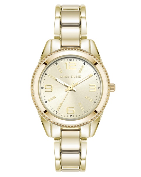 Women's Quartz Bold Coin Edge Bezel Gold-Tone Alloy Metal Watch, 32mm