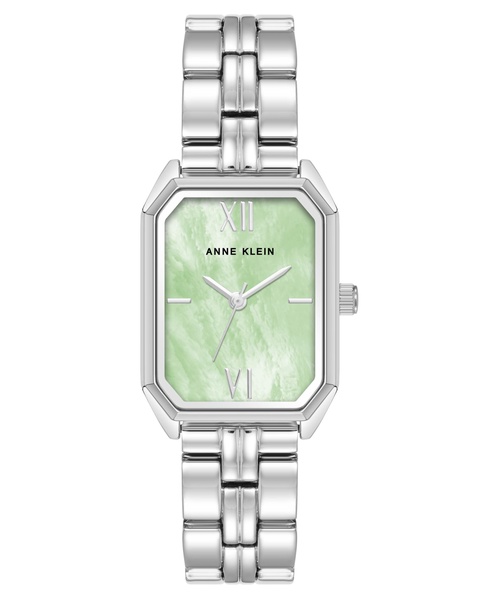 Women's Quartz Mint and Silver-Tone Octagonal Metal Alloy Bracelet Watch, 24mm