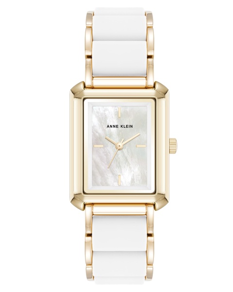 Women's Quartz White Silicone and Gold-Tone Metal Alloy Bracelet Watch, 26mm