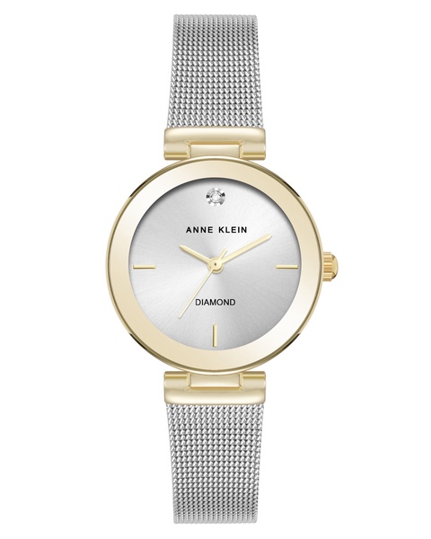 Anne Klein Women's Genuine Diamond Dial Mesh Bracelet Watch