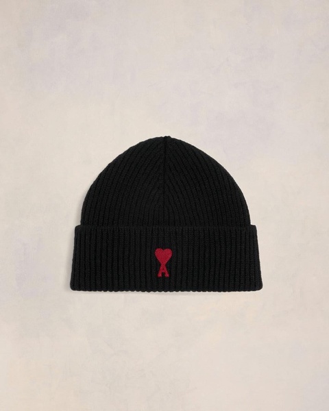 Black Wool Ami de Coeur Beanie
