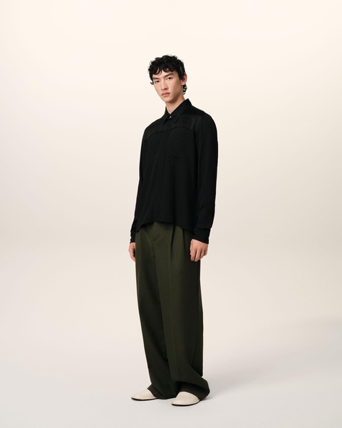 Black Contrasted Top Long Sleeve Shirt