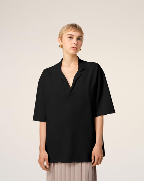 Black Short Sleeve Polo