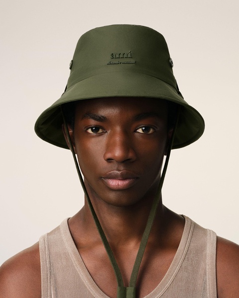 Green Water-repellent String Bucket Hat