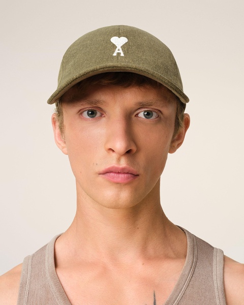 Green Cotton Ami de Coeur Embroidery Cap