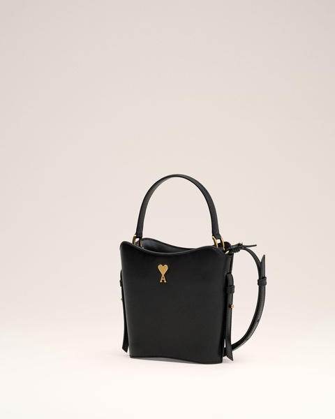 Black Leather Mini Paris Paris Bucket Bag