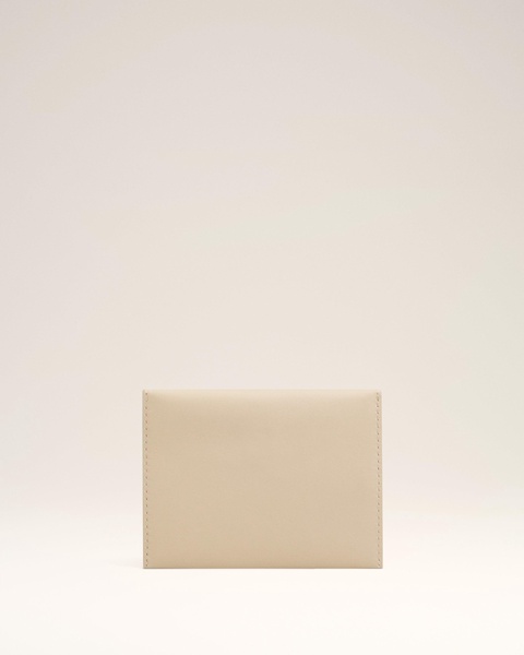 Beige Leather Carrousel Folded Card Holder