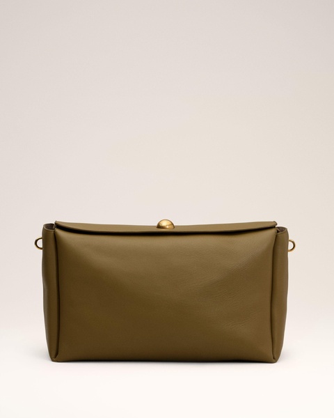 Khaki Leather Large Carrousel Bag