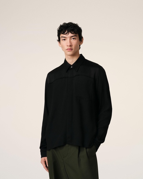 Black Contrasted Top Long Sleeve Shirt