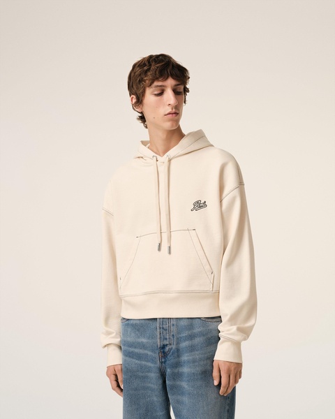Beige Cotton Hoodie Ami Signature