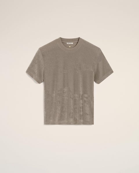 Beige Shiny Jersey Short Sleeve T-Shirt