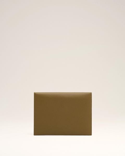 Khaki Leather Carrousel Folded Card Holder
