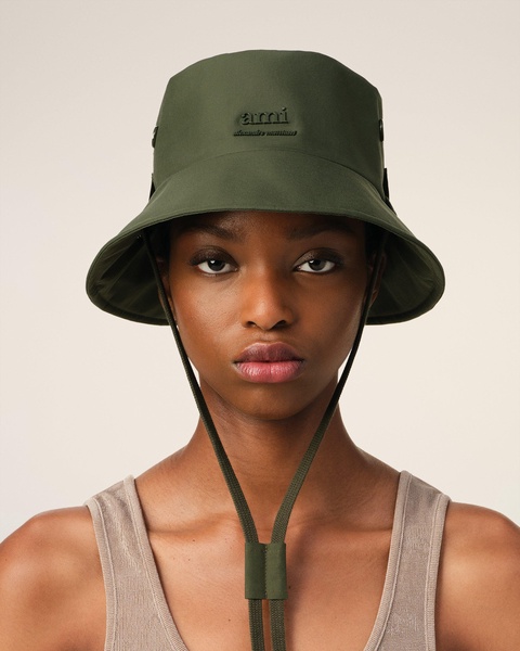 Green Water-repellent String Bucket Hat